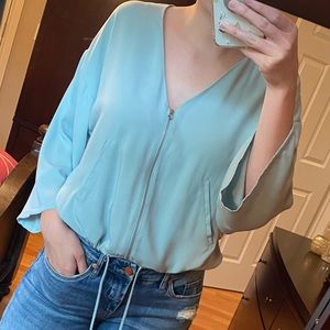 Silky Zip Blouse